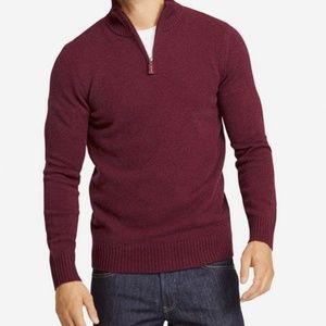 Lambswool Half-ZipL in Slim and Burgundy